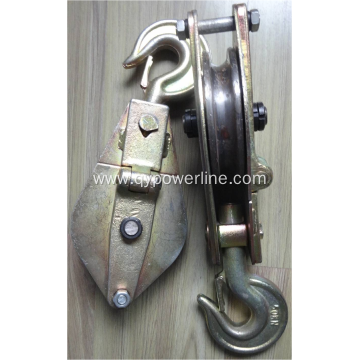 Double sheave pulley block